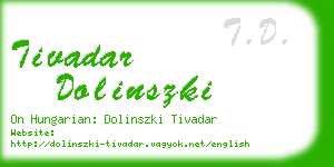 tivadar dolinszki business card